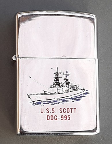 1991 briquet zippo uss scott - briquet,